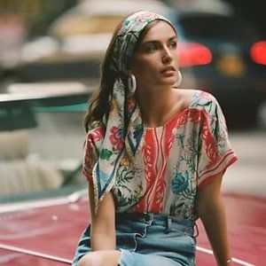 Romina Scarf-Printed Top by Maeve